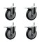 Service Caster 5'' Thermo Rubber Swivel 7/16'' Stem Caster Set with Total Lock Brake, 4PK SCC-GRTTL20S514-TPRB-716138-4 - alternate 1